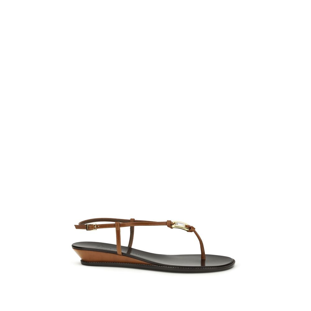 Amhelia Calf Leather Wedge Sandals
