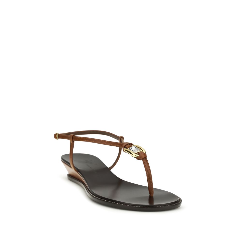 Amhelia Calf Leather Wedge Sandals