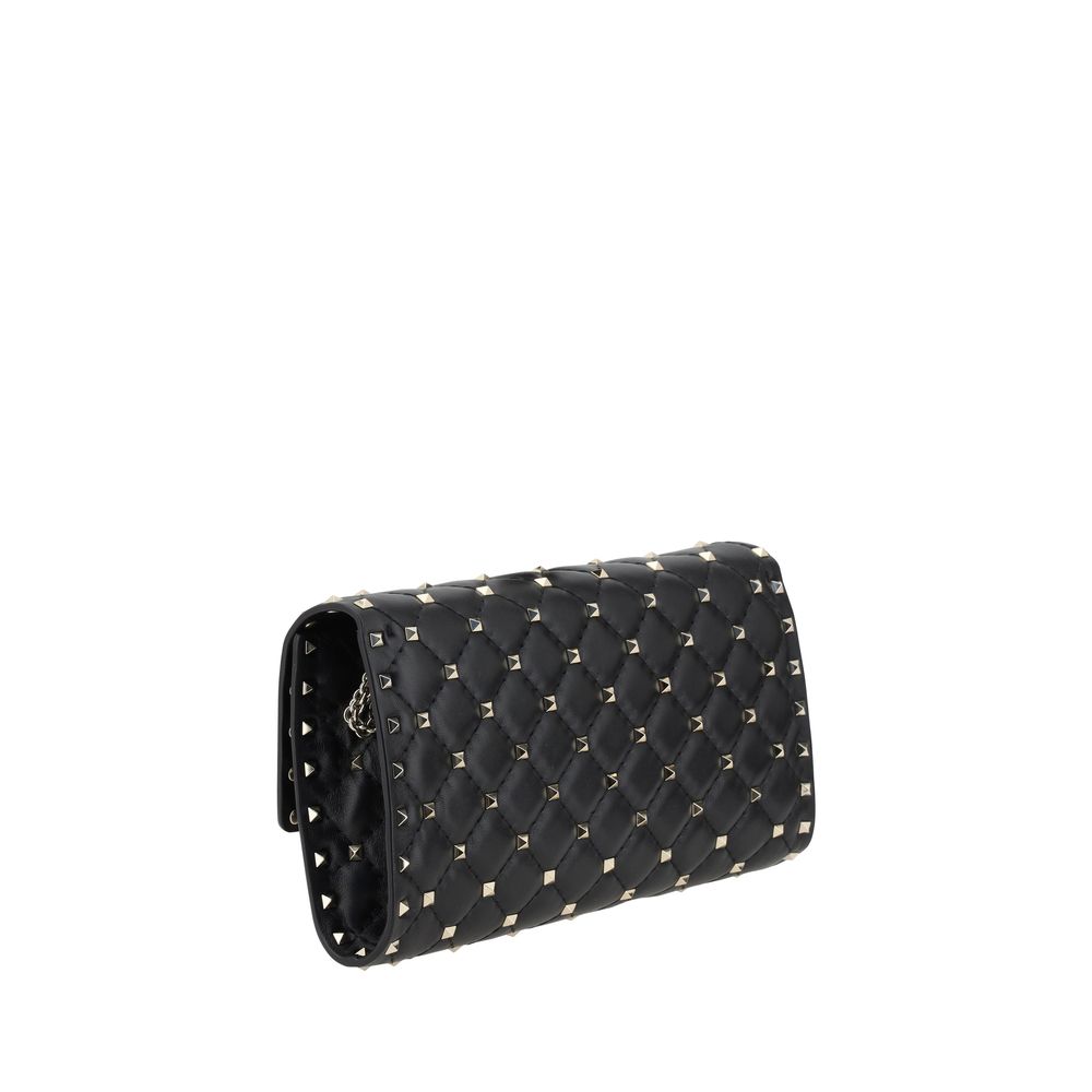 Calf Leather Rockstud Spike Small Shoulder Bag