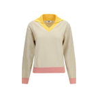 Beige Cotton And Silk Sweatshirt With Ff Jacquard