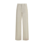 Beige Denim FF Reverse Straight-Leg Jeans