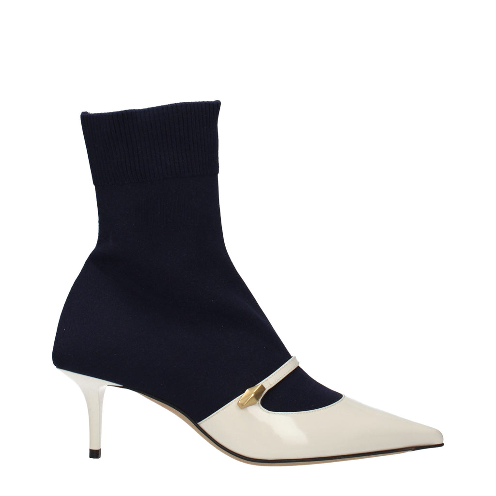 Carolyn Blue Fabric Ankle Boots