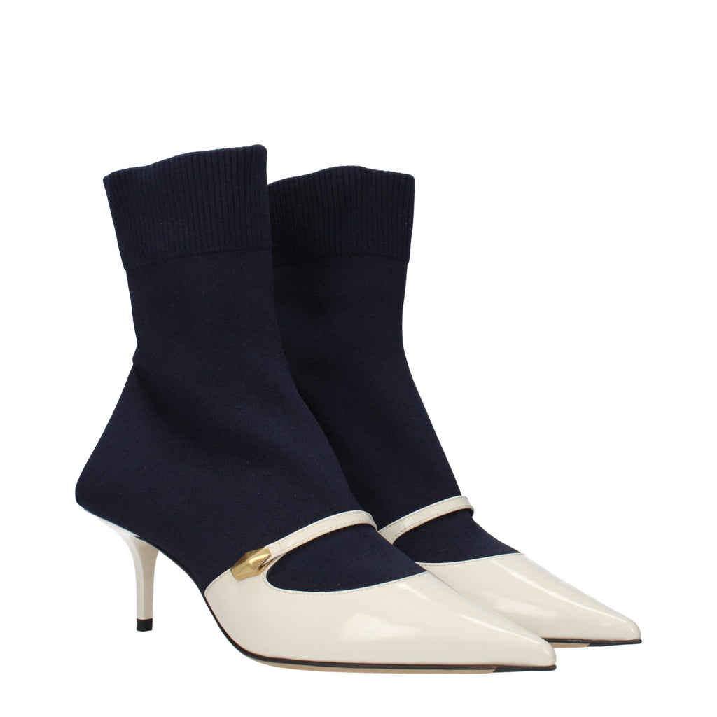 Carolyn Blue Fabric Ankle Boots