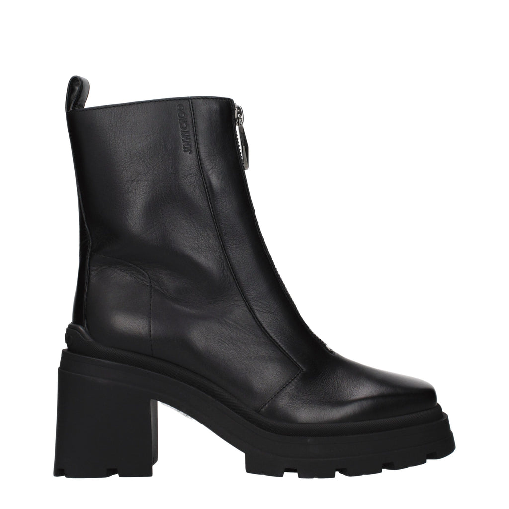 Eugenie 80 Black Leather Ankle Boots