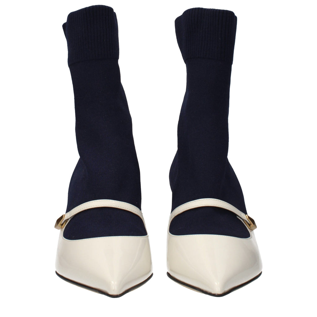 Carolyn Blue Fabric Ankle Boots