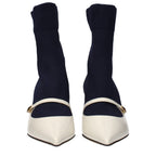 Carolyn Blue Fabric Ankle Boots