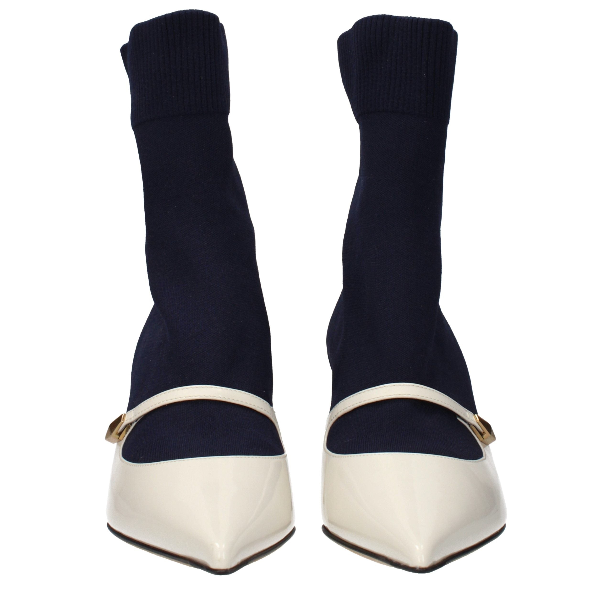 Carolyn Blue Fabric Ankle Boots