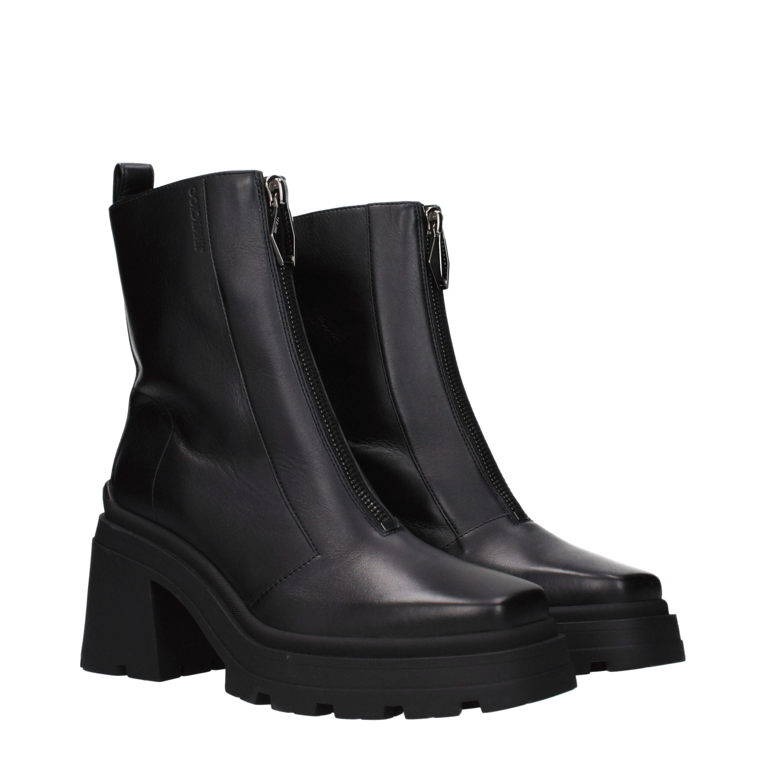 Eugenie 80 Black Leather Ankle Boots