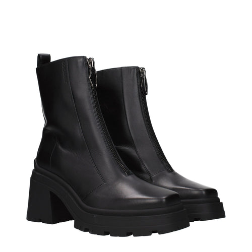 Eugenie 80 Black Leather Ankle Boots