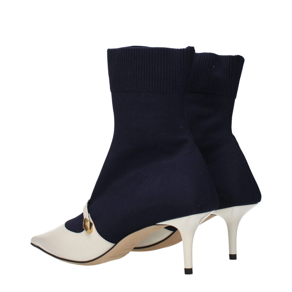 Carolyn Blue Fabric Ankle Boots