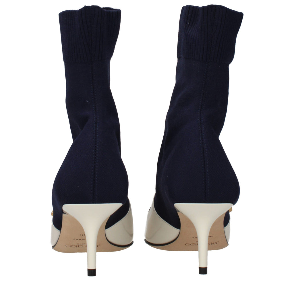 Carolyn Blue Fabric Ankle Boots