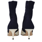 Carolyn Blue Fabric Ankle Boots