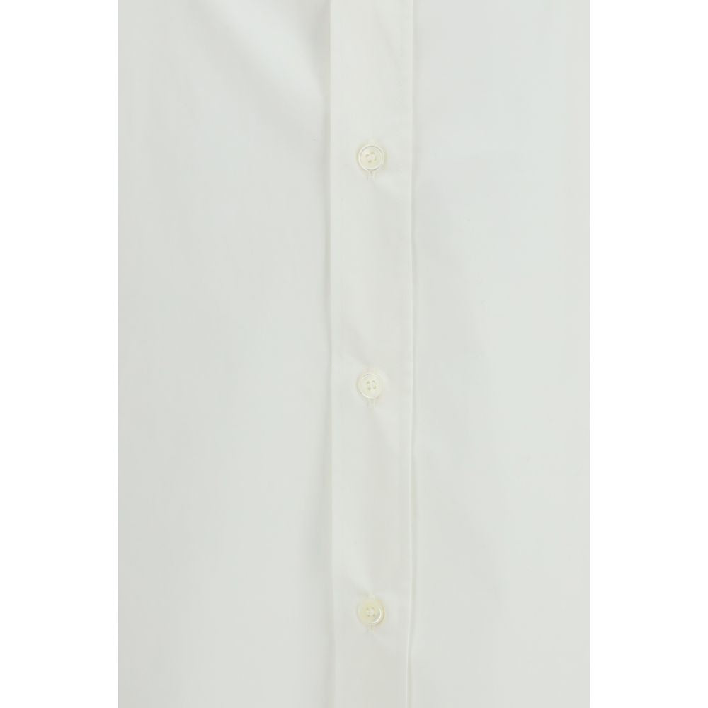 White Cotton Midi Shirt