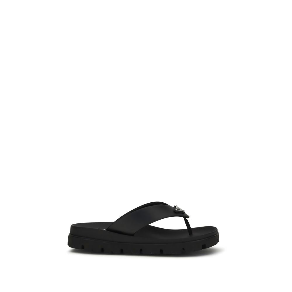 Smooth Leather Slide Sandals