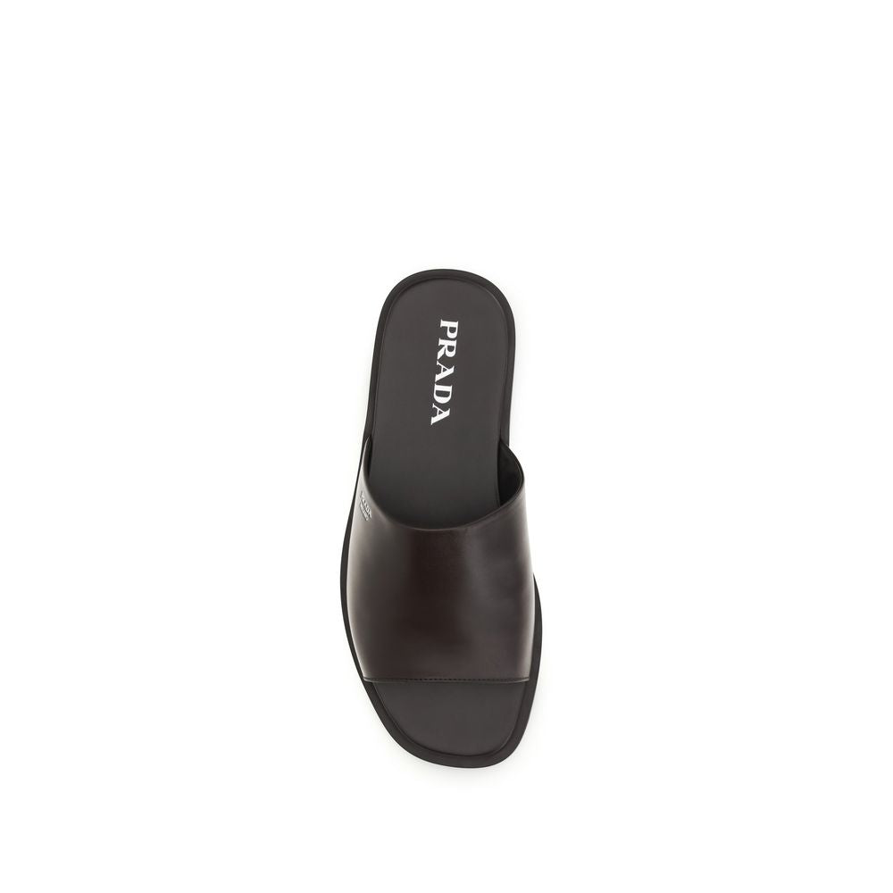Smooth Leather Slide Sandals