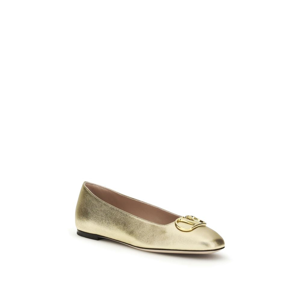 VLogo Signature Laminated Nappa Leather Ballerinas