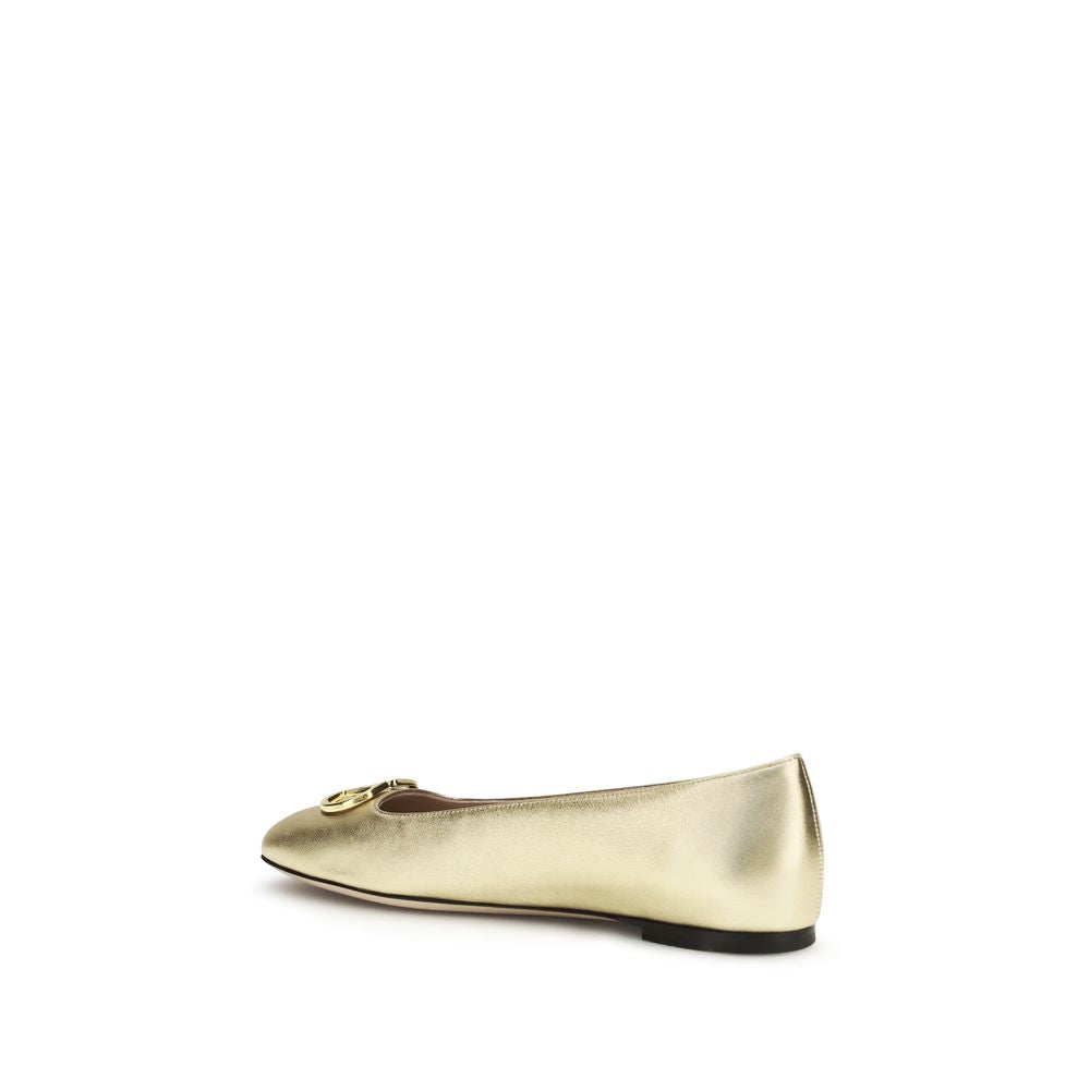 VLogo Signature Laminated Nappa Leather Ballerinas