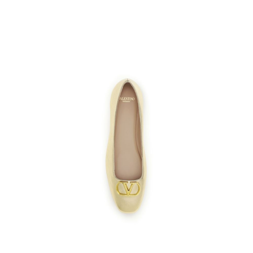 VLogo Signature Laminated Nappa Leather Ballerinas