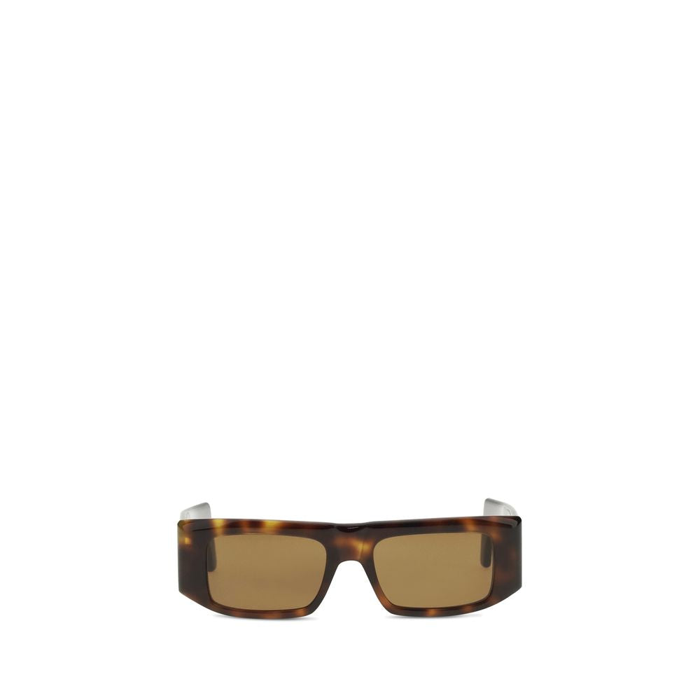 Brown Acetate Shield-Style Sunglasses