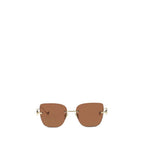 Brown Geometric  Metal Sunglasses