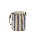 Small Striped Raffia Bucket Bag