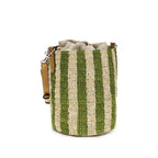 Small Striped Raffia Bucket Bag