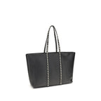 Garnet Calfskin Rockstud Tote