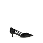 Bow-Detail Calfskin Kitten Heel Pumps