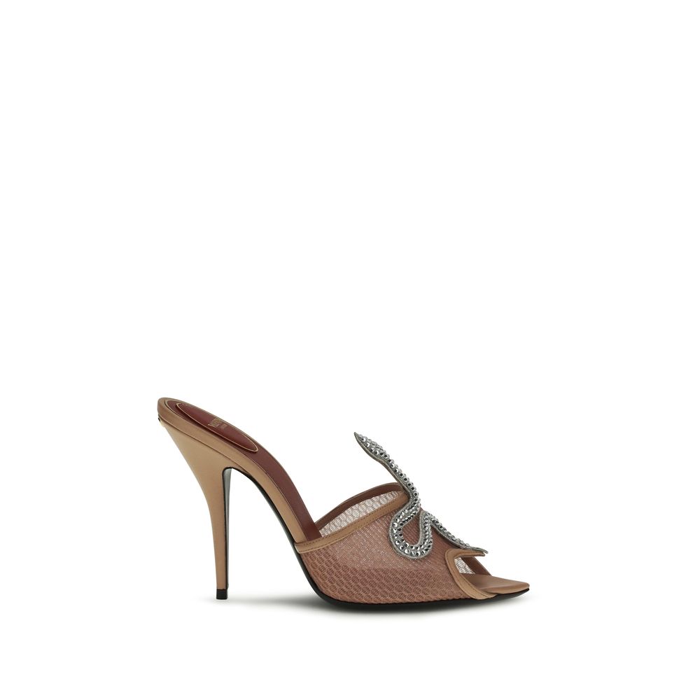 Crystal-Embellished Coeur Vipère Kid Leather Stiletto Sandals