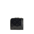 Embossed Polka-Dot Leather Zip Wallet
