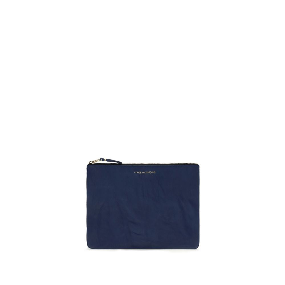 Vintage-Effect Leather Zip Pouch
