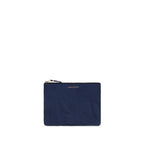 Vintage-Effect Leather Zip Pouch