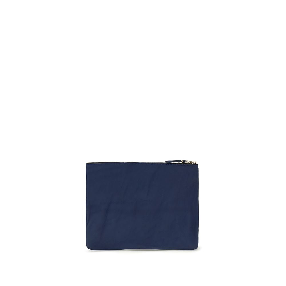 Vintage-Effect Leather Zip Pouch