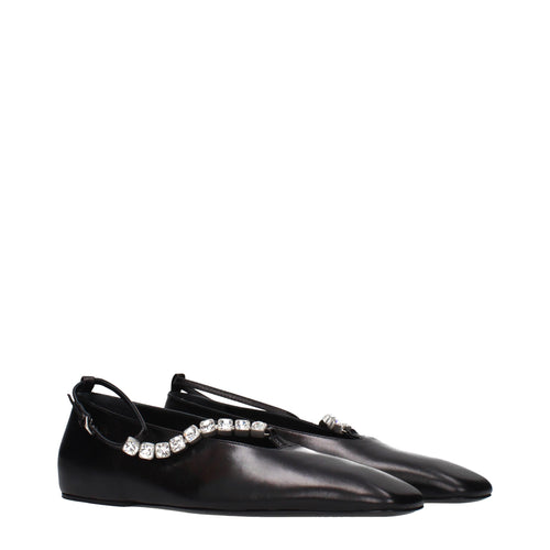 Silken Black Calfskin Ballet Flats