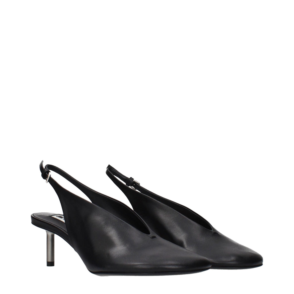Black Leather Pumps