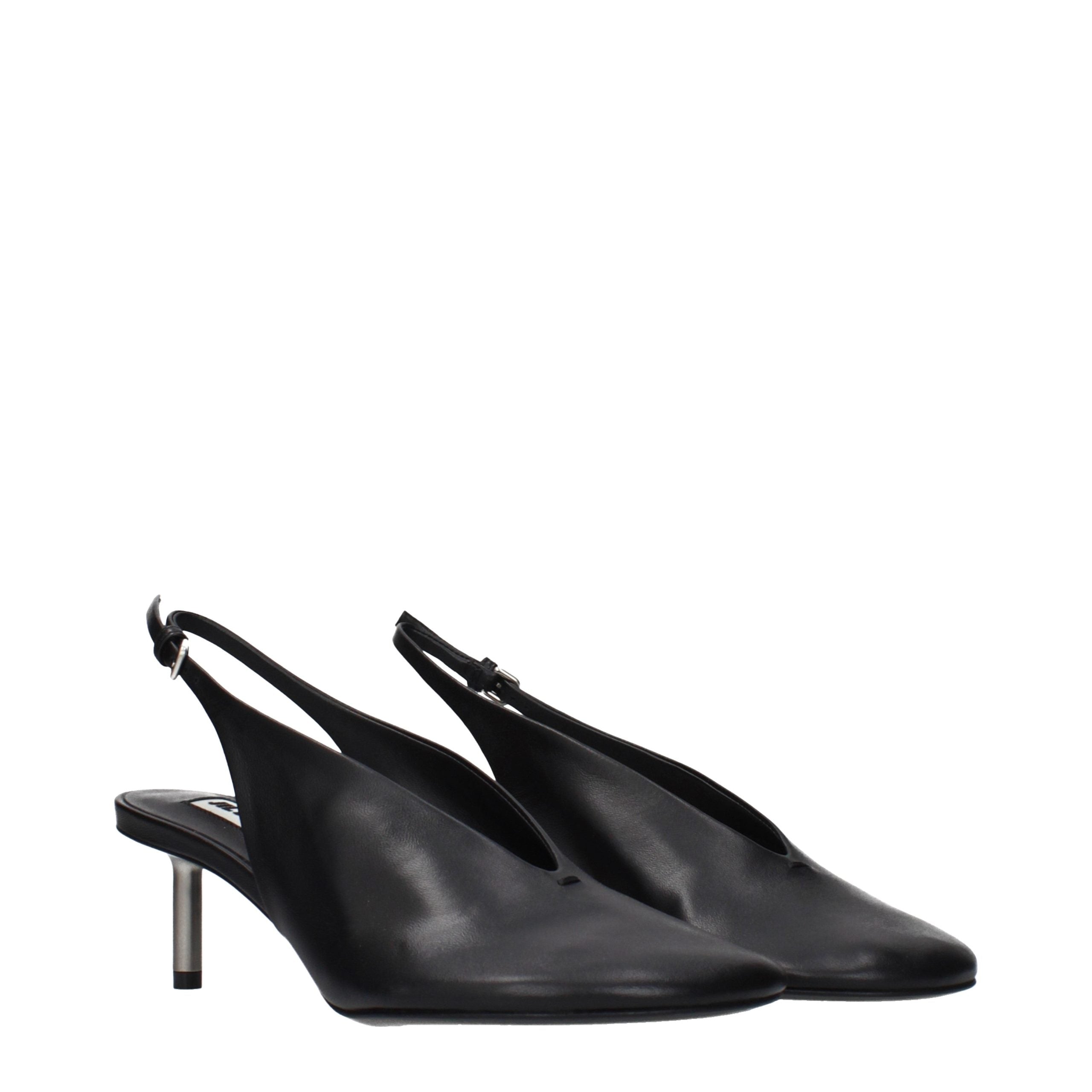 Black Leather Pumps