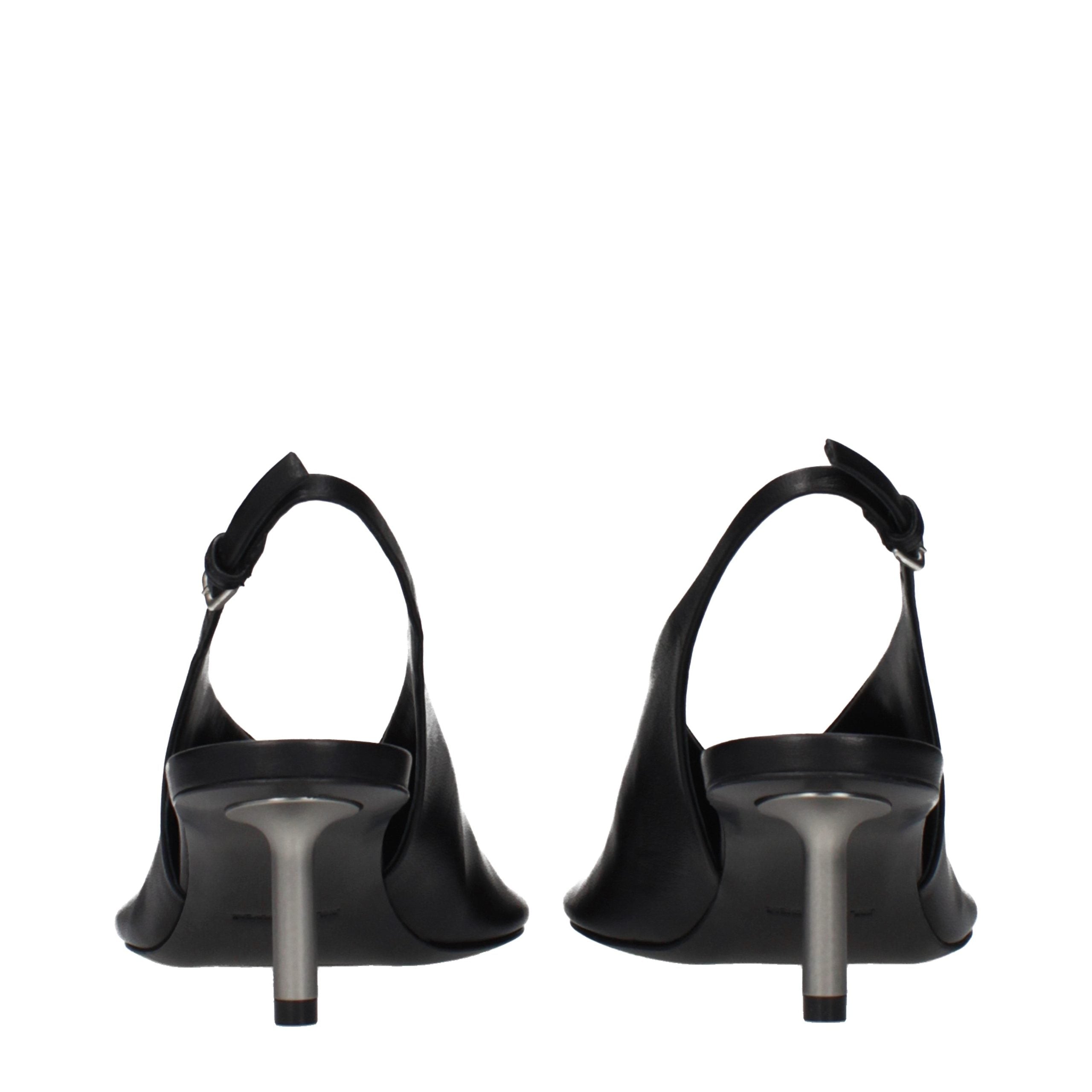 Black Leather Pumps