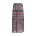 Volomia Purple Cotton Long Ruffled Skirt