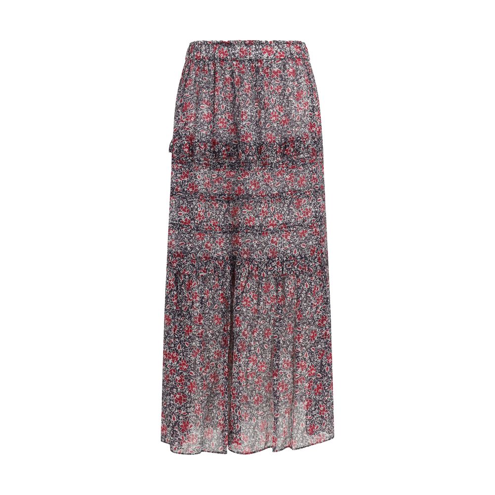 Volomia Purple Cotton Long Ruffled Skirt