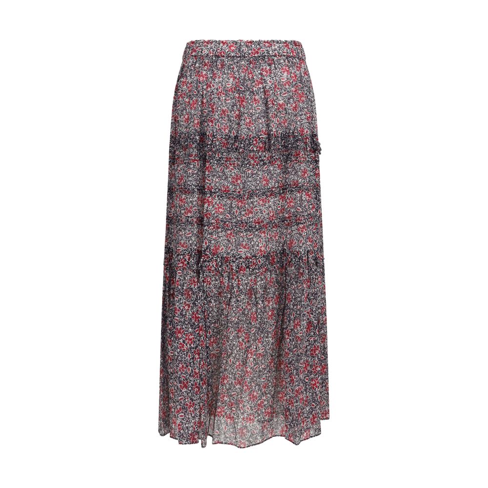 Volomia Purple Cotton Long Ruffled Skirt