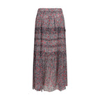 Volomia Purple Cotton Long Ruffled Skirt