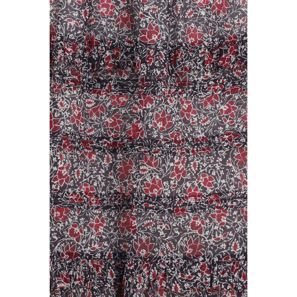 Volomia Purple Cotton Long Ruffled Skirt