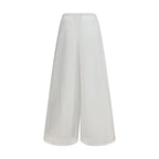 White Cotton Wide-Leg Pants