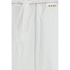 White Cotton Wide-Leg Pants