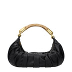 Aged Black Leather Handbag