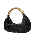 Aged Black Leather Handbag