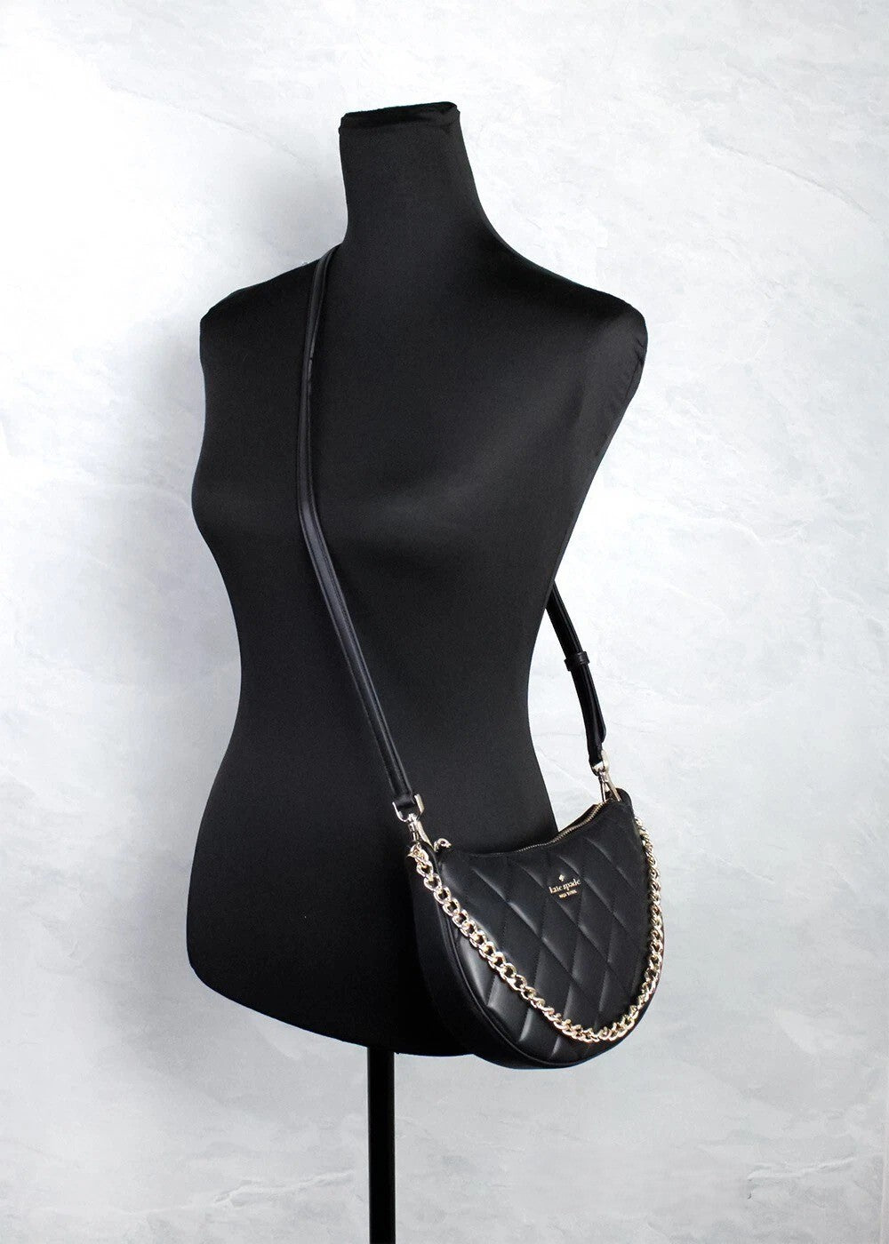 Carey Small Black Quilted Leather Crossbody Bag