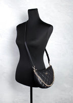 Carey Small Black Quilted Leather Crossbody Bag
