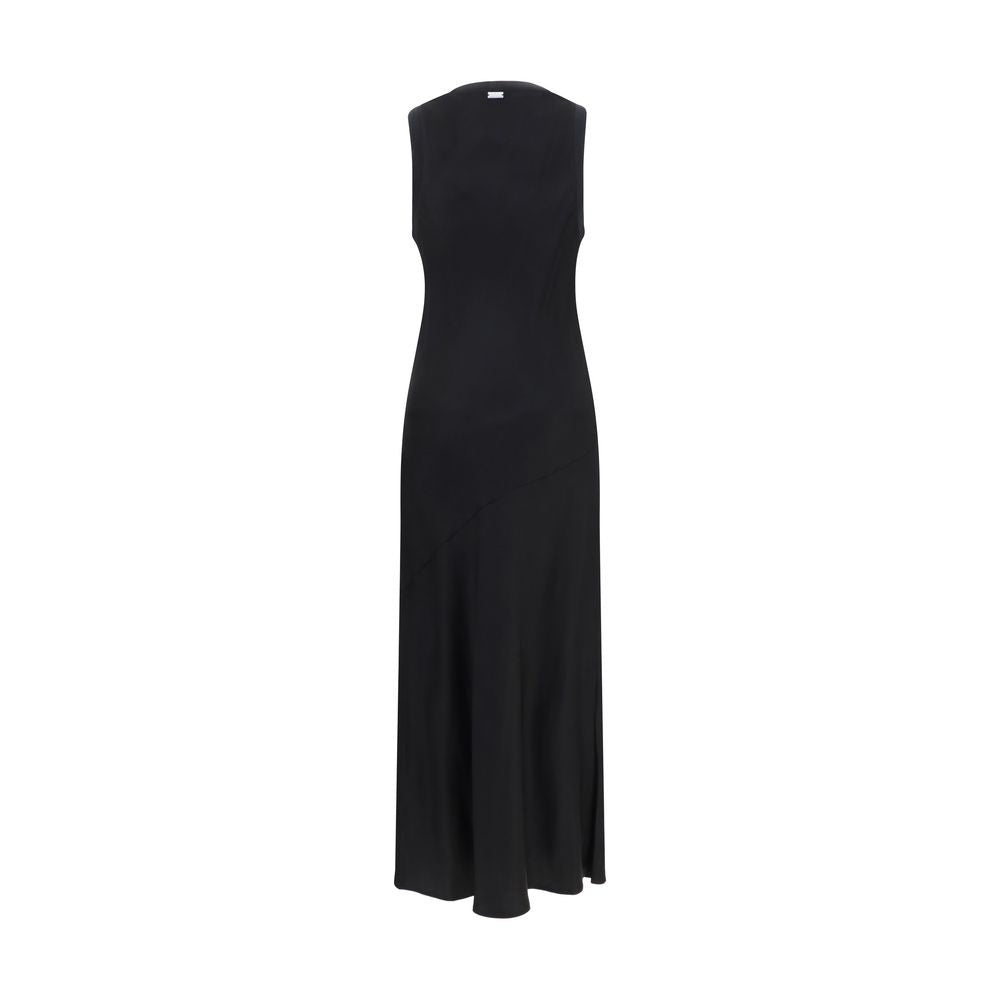 Black Satin Long Dress