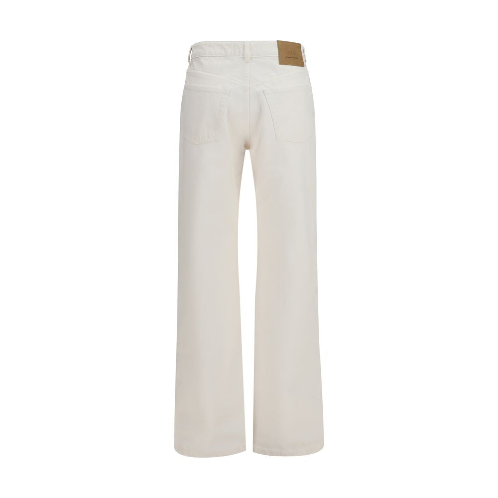 White Cotton Regular Straight-Leg Jeans
